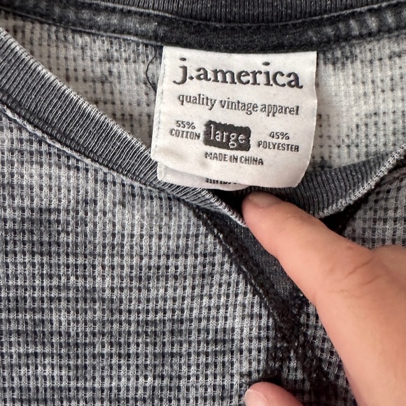 J. America Men’s Vintage Zen Waffle Knit Thermal Shirt Lg Long Sleeve Cotton - Picture 3 of 15